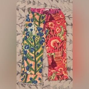 Anthropologie Roeqiya Fris Garden Bloom Flannel Pajama PJ Pant. LP. 25” inseam